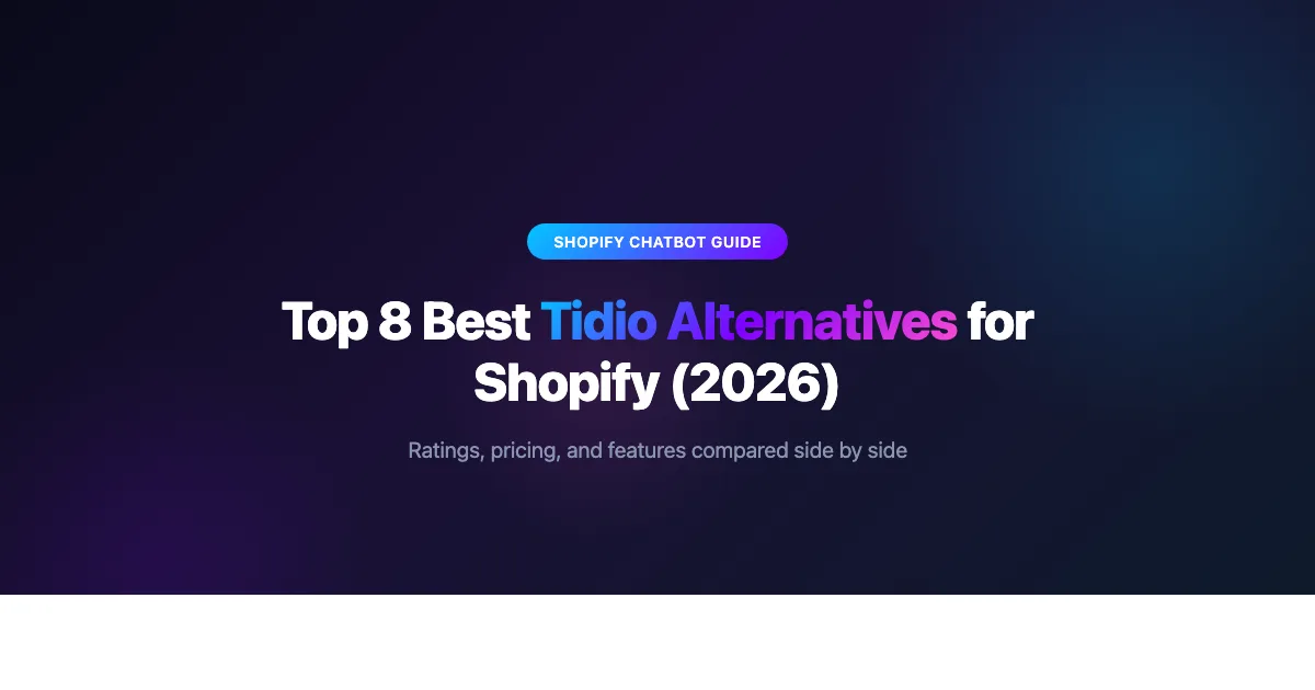 Top 5 best Tidio alternatives for Shopify stores in 2026