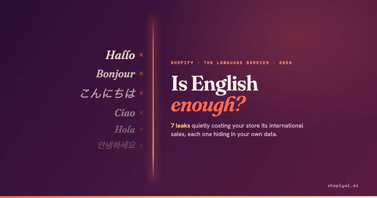 Is English enough for your Shopify store? 7 language and currency leaks that quietly cost you international sales in 2026