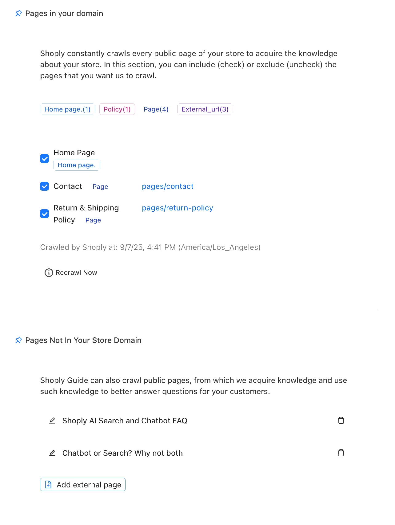 Enable Shoply to parse Shopify store's pages, or even external pages